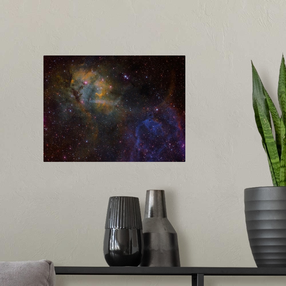 A modern room featuring Sharpless 2132 emission nebula