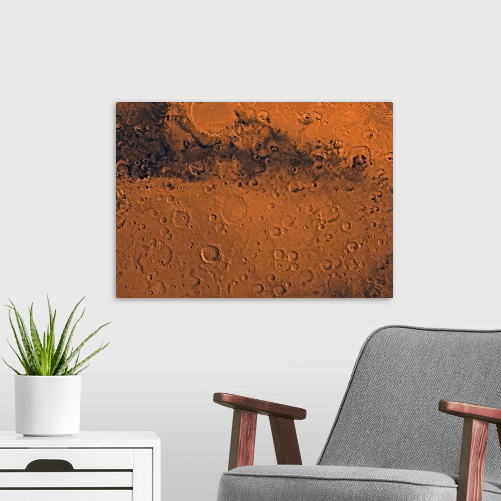 A modern room featuring Sinus Sabeus region of Mars