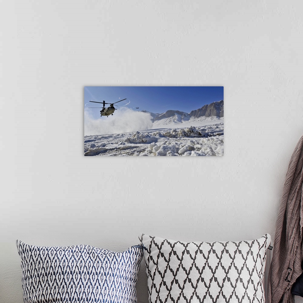 A bohemian room featuring February 8, 2012 - Snow flies up as a U.S. Army CH-47 Chinook helicopter lands at a remote landin...