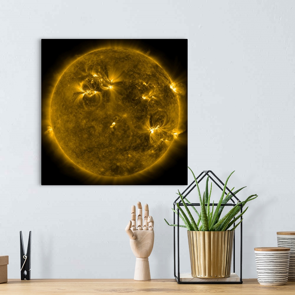 A bohemian room featuring February 17, 2011 - Solar activity on the Sun. This image shows the quiet corona and upper transi...