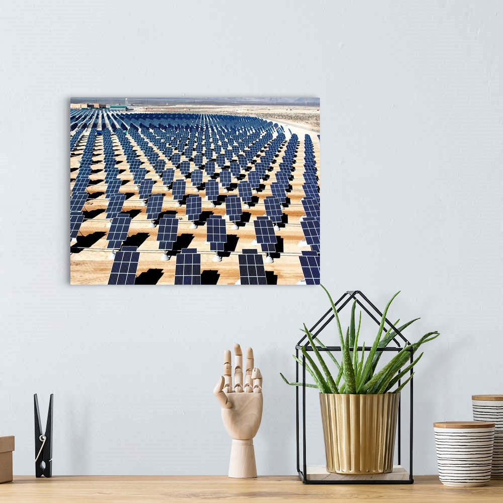 A bohemian room featuring Solar panels awaiting activation.