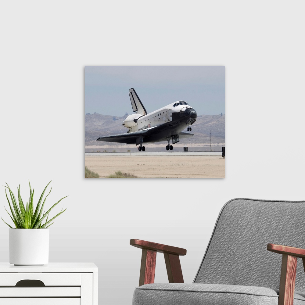 A modern room featuring Space Shuttle Atlantis