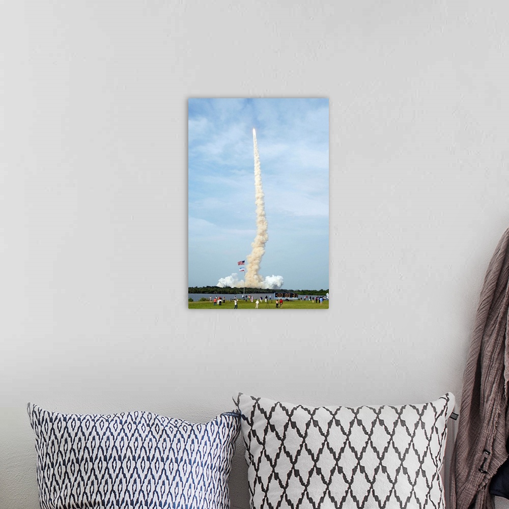 A bohemian room featuring Space Shuttle Endeavour lifts off from Kennedy Space Center