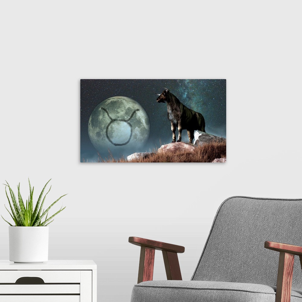 A modern room featuring Taurus is the second astrological sign of the Zodiac. Its symbol is the bull here depicted as a b...