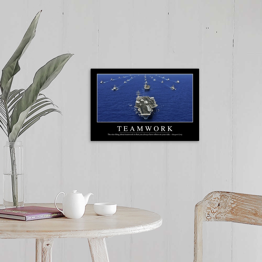 A farmhouse room featuring Teamwork: Inspirational Quote and Motivational Poster