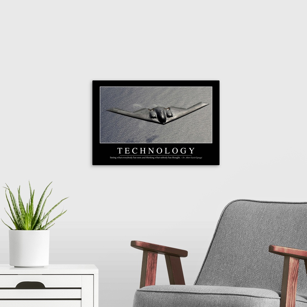 A modern room featuring Technology: Inspirational Quote and Motivational Poster