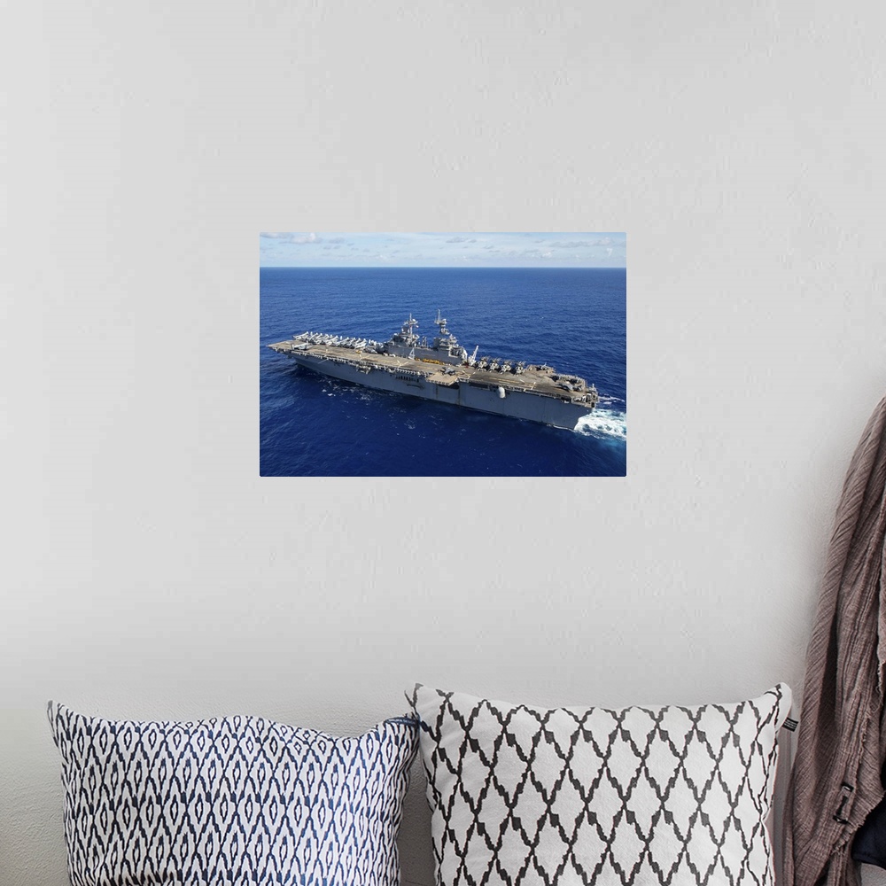 A bohemian room featuring Pacific Ocean, September 5, 2013 - The amphibious assault ship USS Boxer (LHD-4) transits the Pac...