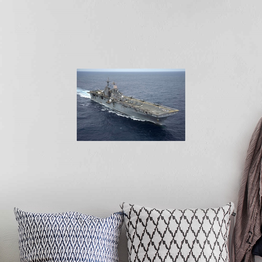 A bohemian room featuring June 23, 2012 - The amphibious assault ship USS Essex transits through the Pacific Ocean.