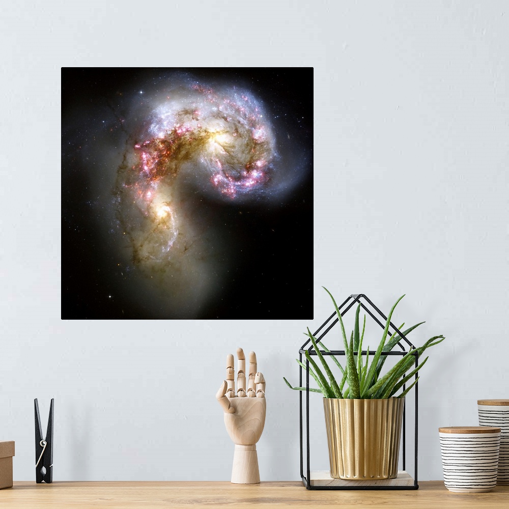 A bohemian room featuring The Antennae galaxies