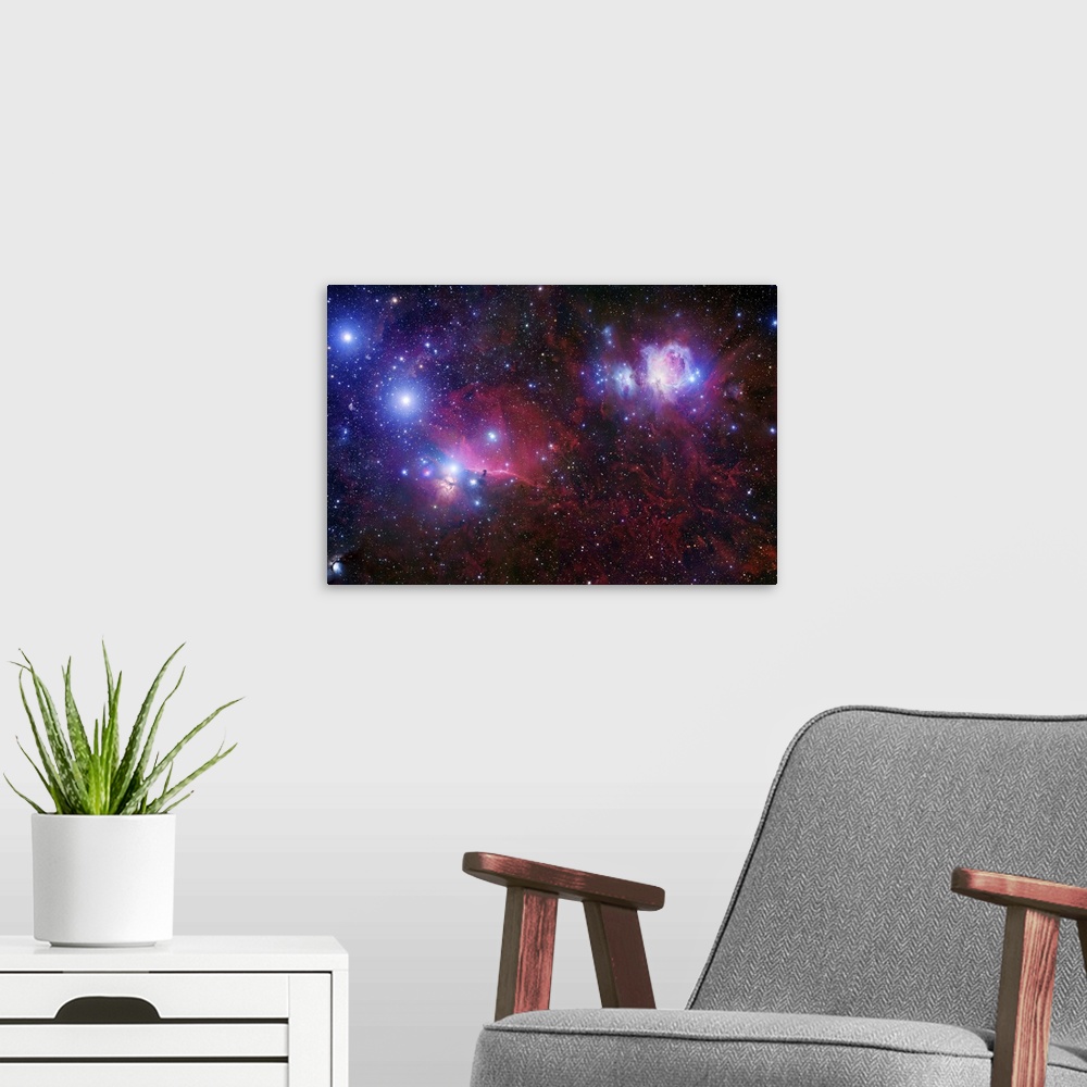A modern room featuring The Belt Stars of Orion
