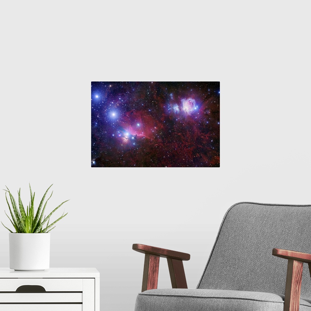 A modern room featuring The Belt Stars of Orion