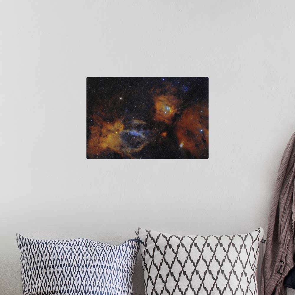 A bohemian room featuring The Bubble Nebula and open star cluster.