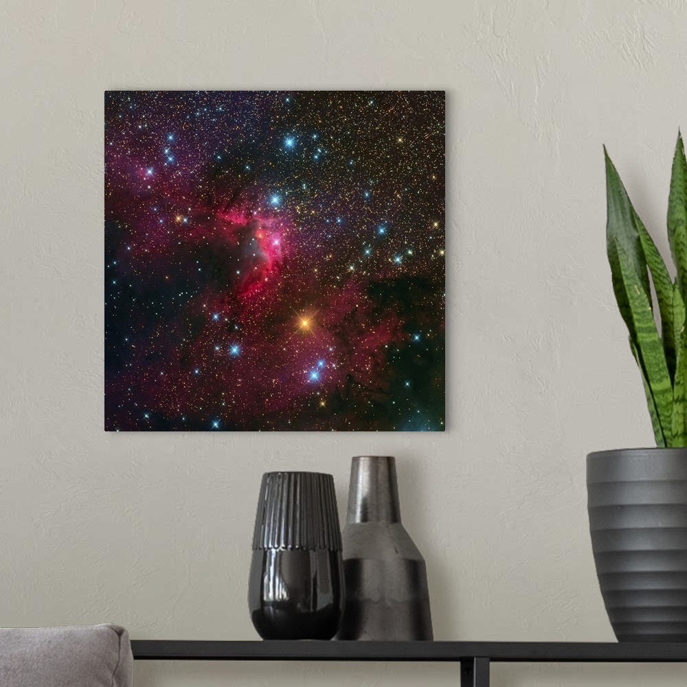 A modern room featuring The Cave Nebula is a bright star forming region in the constellation Cepheus.
