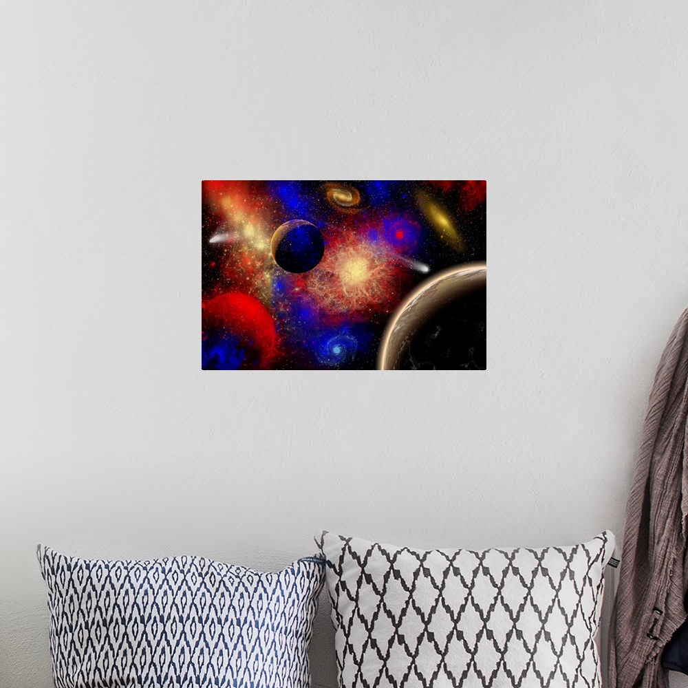 A bohemian room featuring The cosmos is a place of outstanding natural beauty and wonder. New planets are being discovered ...