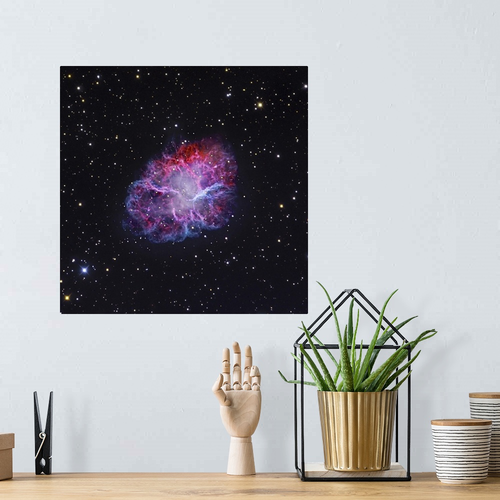 A bohemian room featuring The Crab Nebula. The Crab supernova remnant represents the remains of a shattered supergiant star...