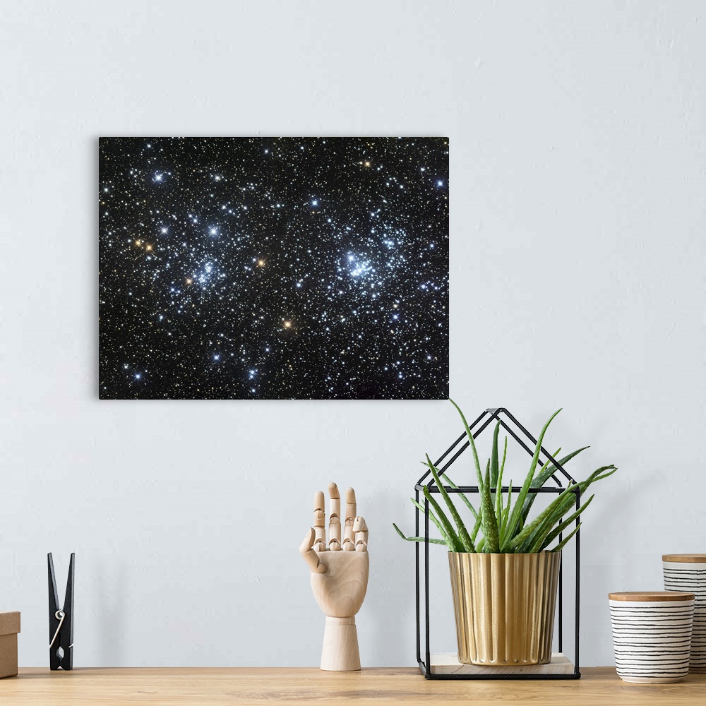 A bohemian room featuring The Double Cluster, NGC 884 and NGC 869, as seen in the constellation of Perseus.