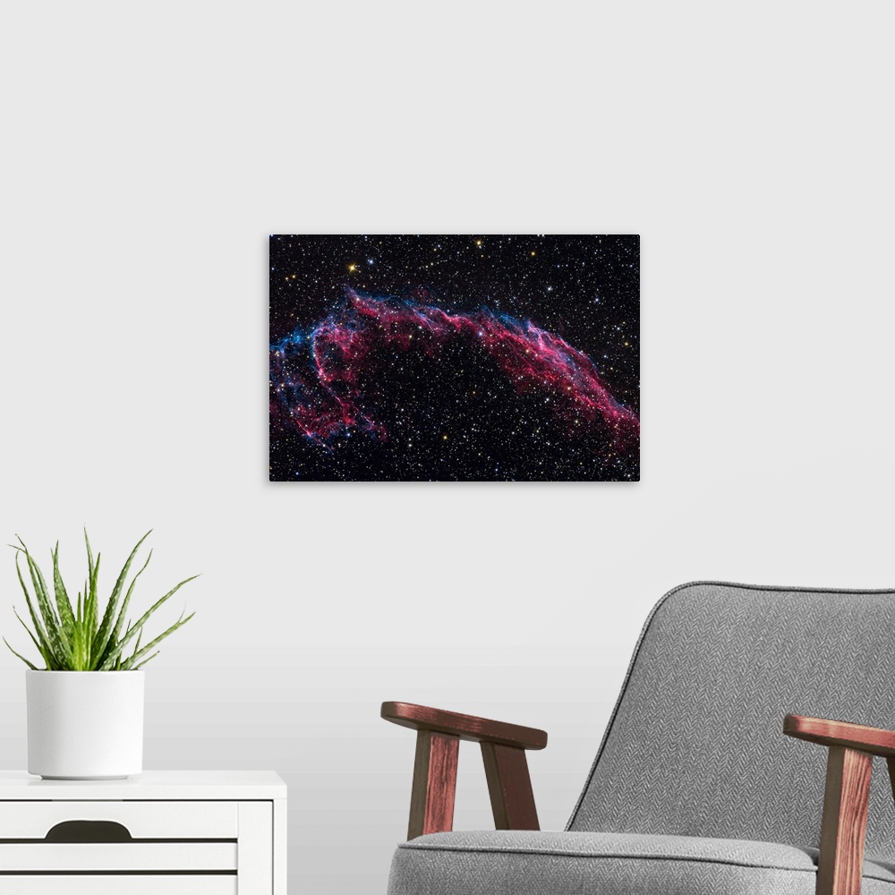 A modern room featuring The Eastern Veil Nebula