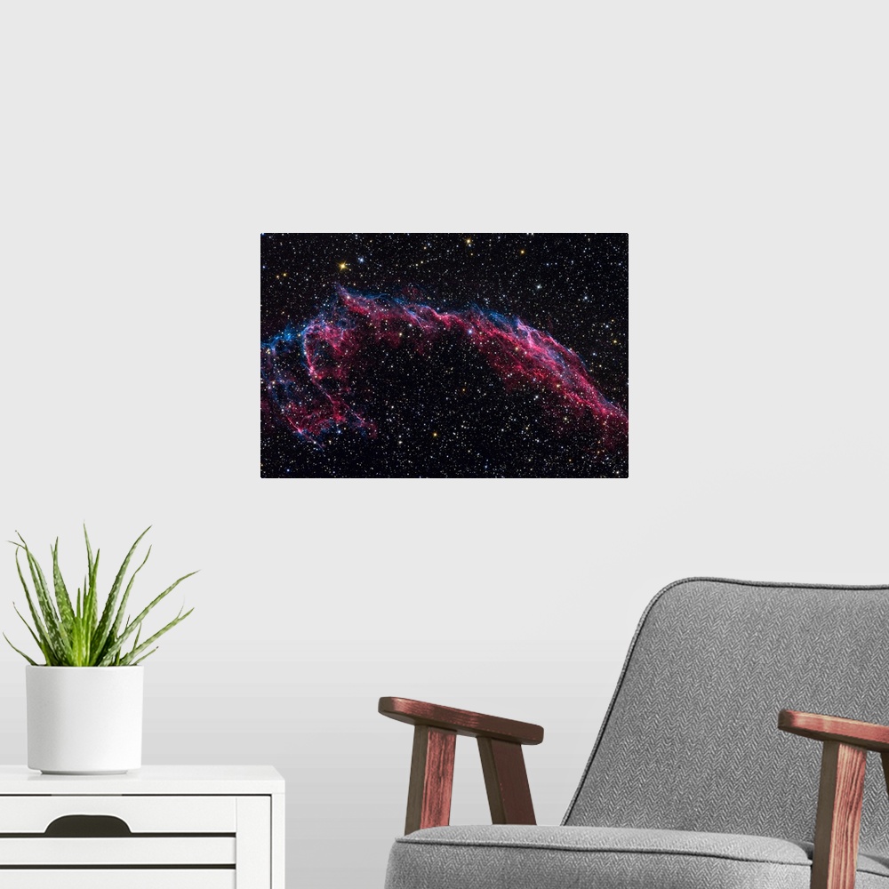 A modern room featuring The Eastern Veil Nebula