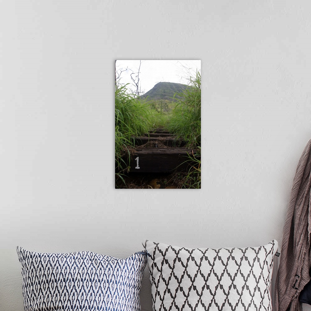 A bohemian room featuring The first step invites hikers up Koko Crater