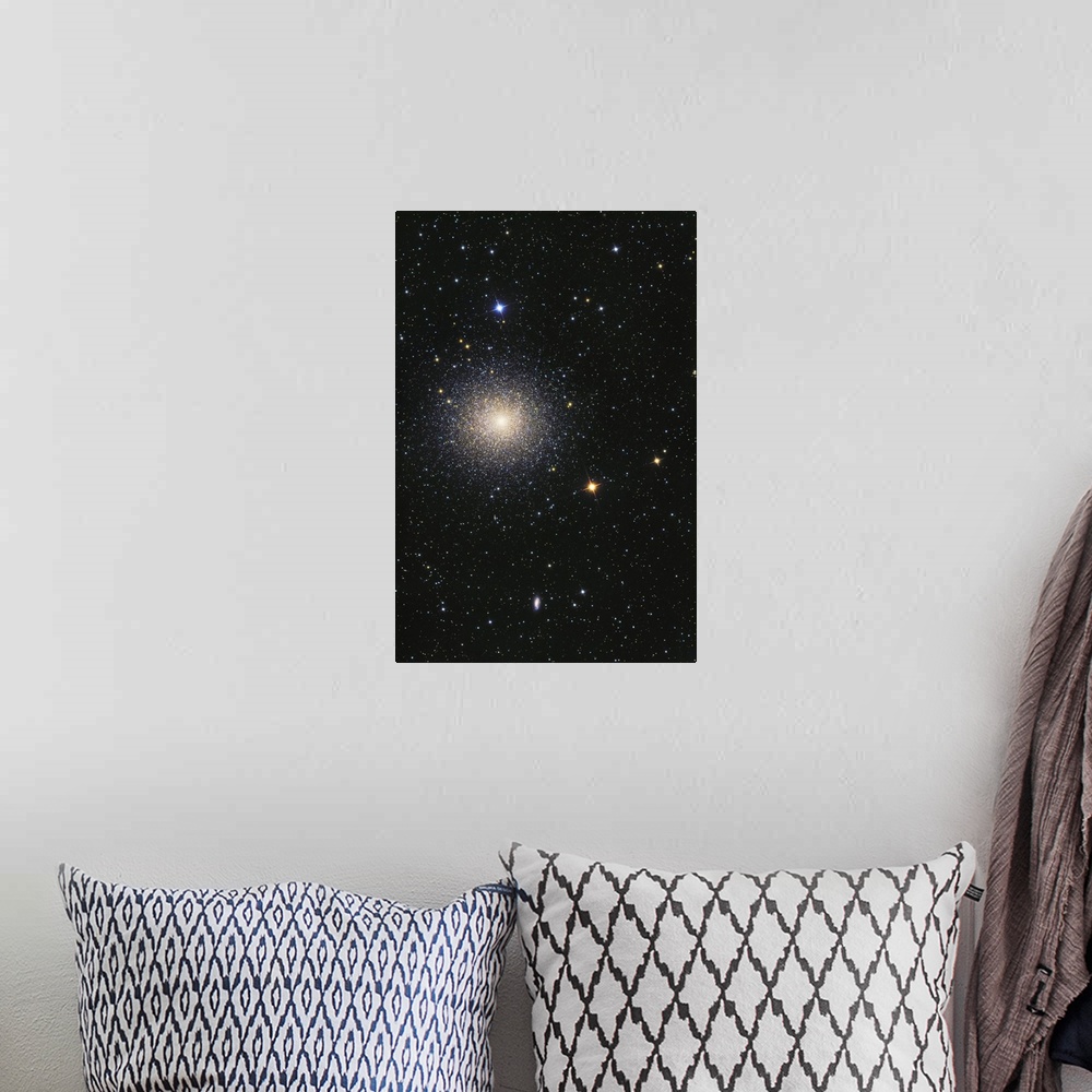 A bohemian room featuring The Great Globular Cluster in Hercules.
