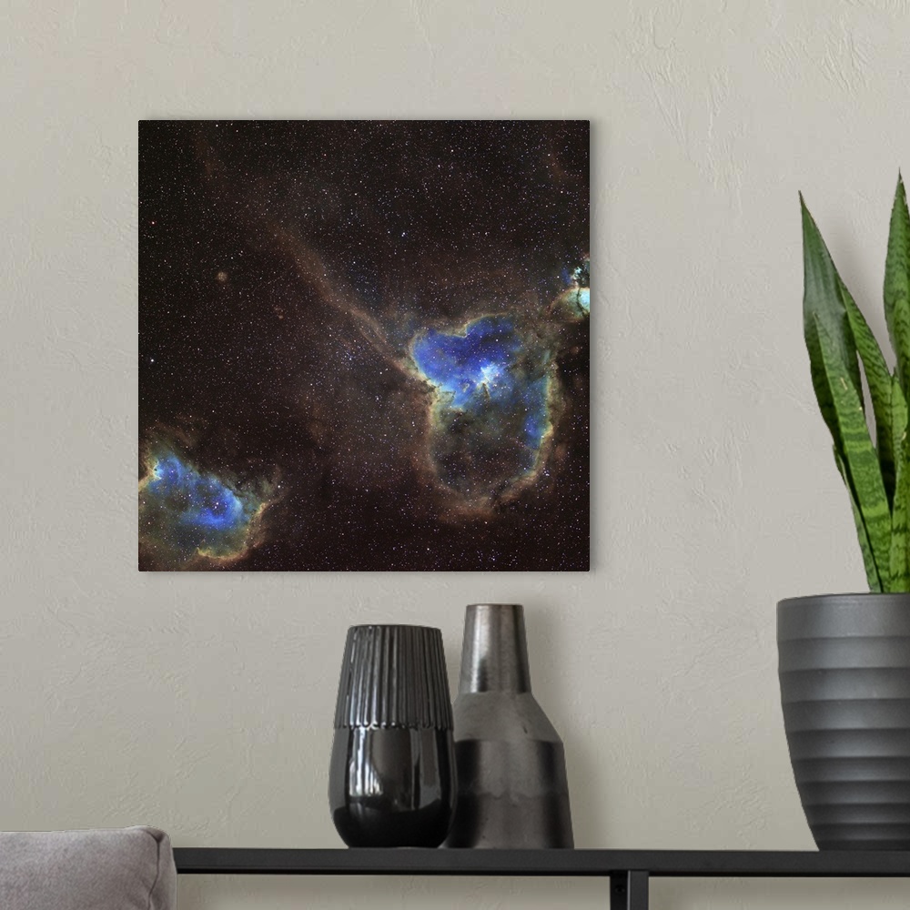 A modern room featuring The Heart and Soul Nebula