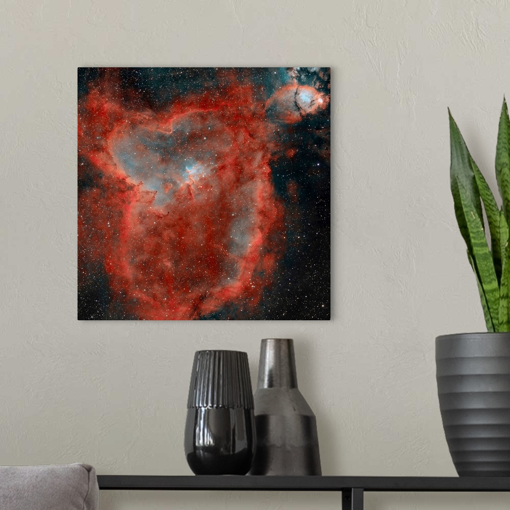 A modern room featuring IC 1805, The Heart Nebula