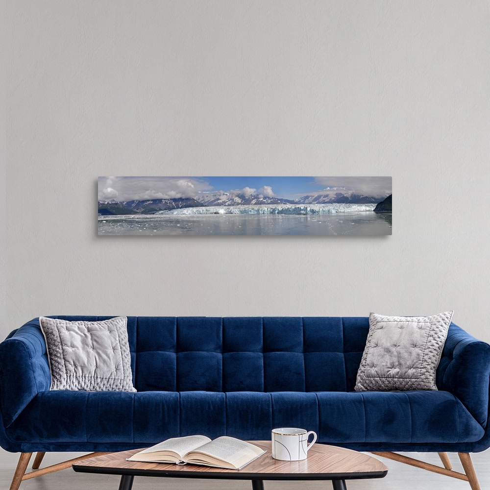 A modern room featuring Hubbard Glacier, the largest tidewater glacier in the world. The Hubbard and Turner/Haenke Glacie...