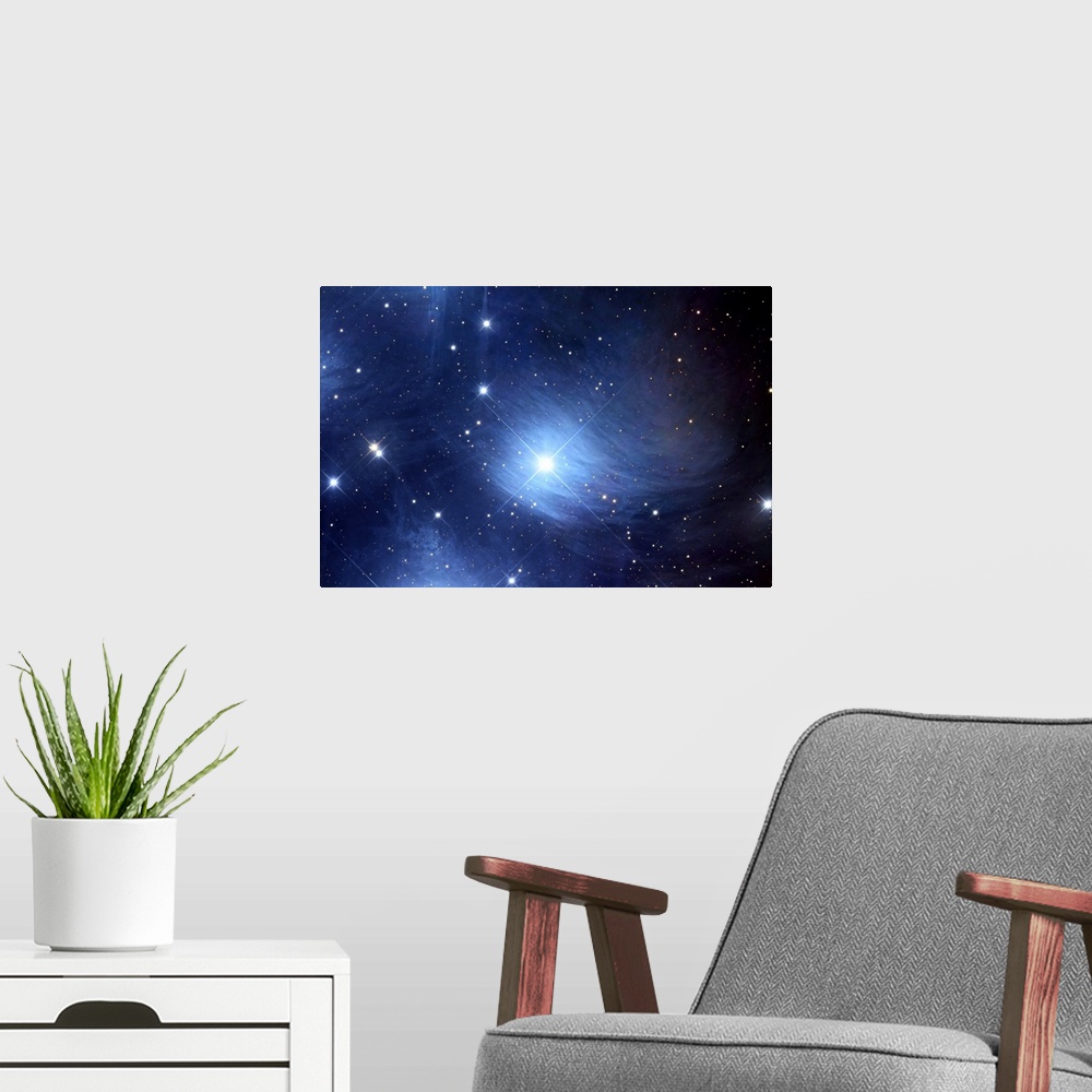 A modern room featuring The Merope Nebulosity and IC 349