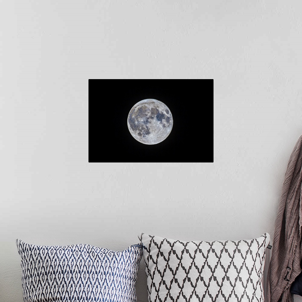 A bohemian room featuring The March 5, 2015 mini-moon, the apogee moon, the most distant full moon of 2015. Digitally enhan...