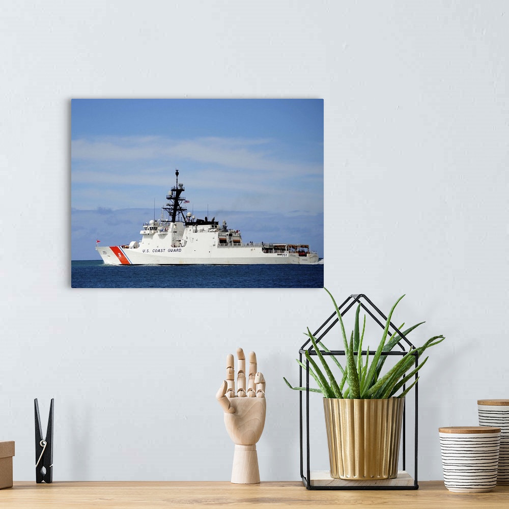 A bohemian room featuring July 9, 2014 - The national security cutter USCGC Waesche (WMSL 751) departs Joint Base Pearl Har...