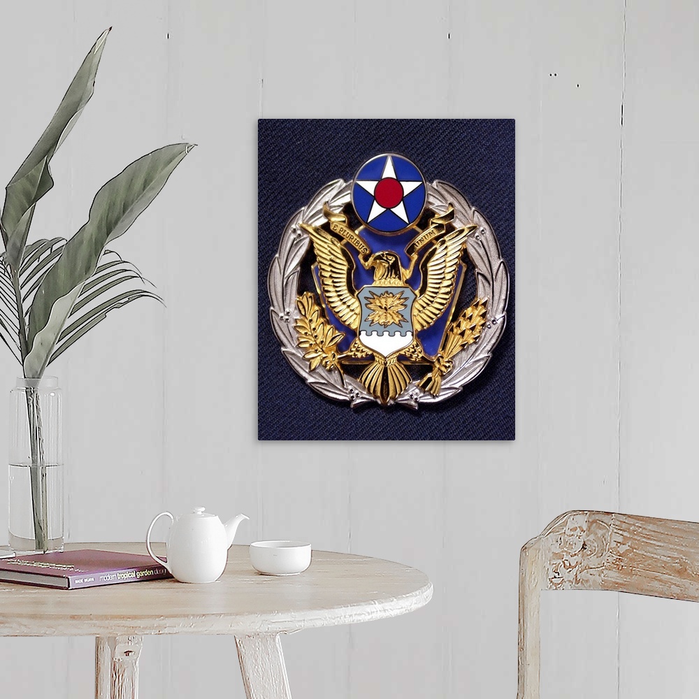 A farmhouse room featuring The new Headquarters Air Force badge