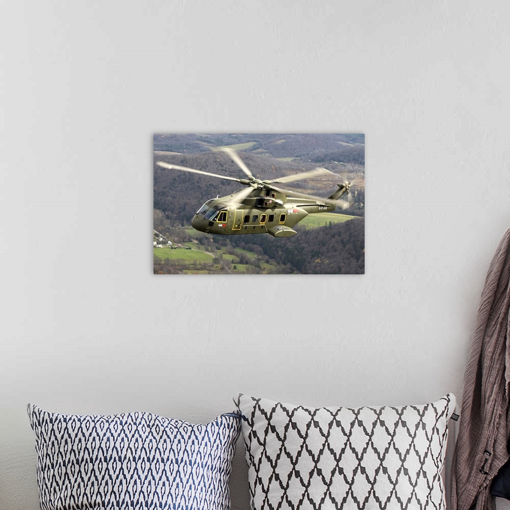 A bohemian room featuring The next generation Presidential helicopter the US101 medium lift helicopter