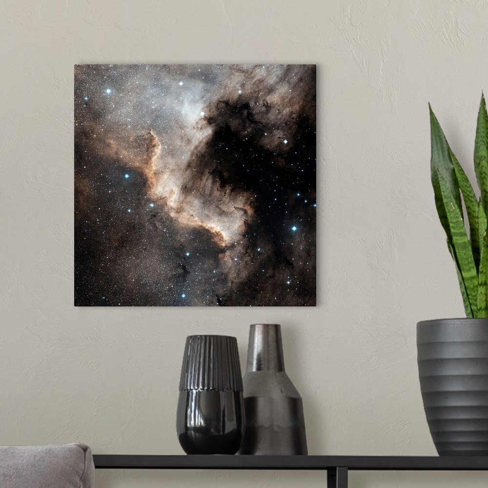 A modern room featuring The North America Nebula.