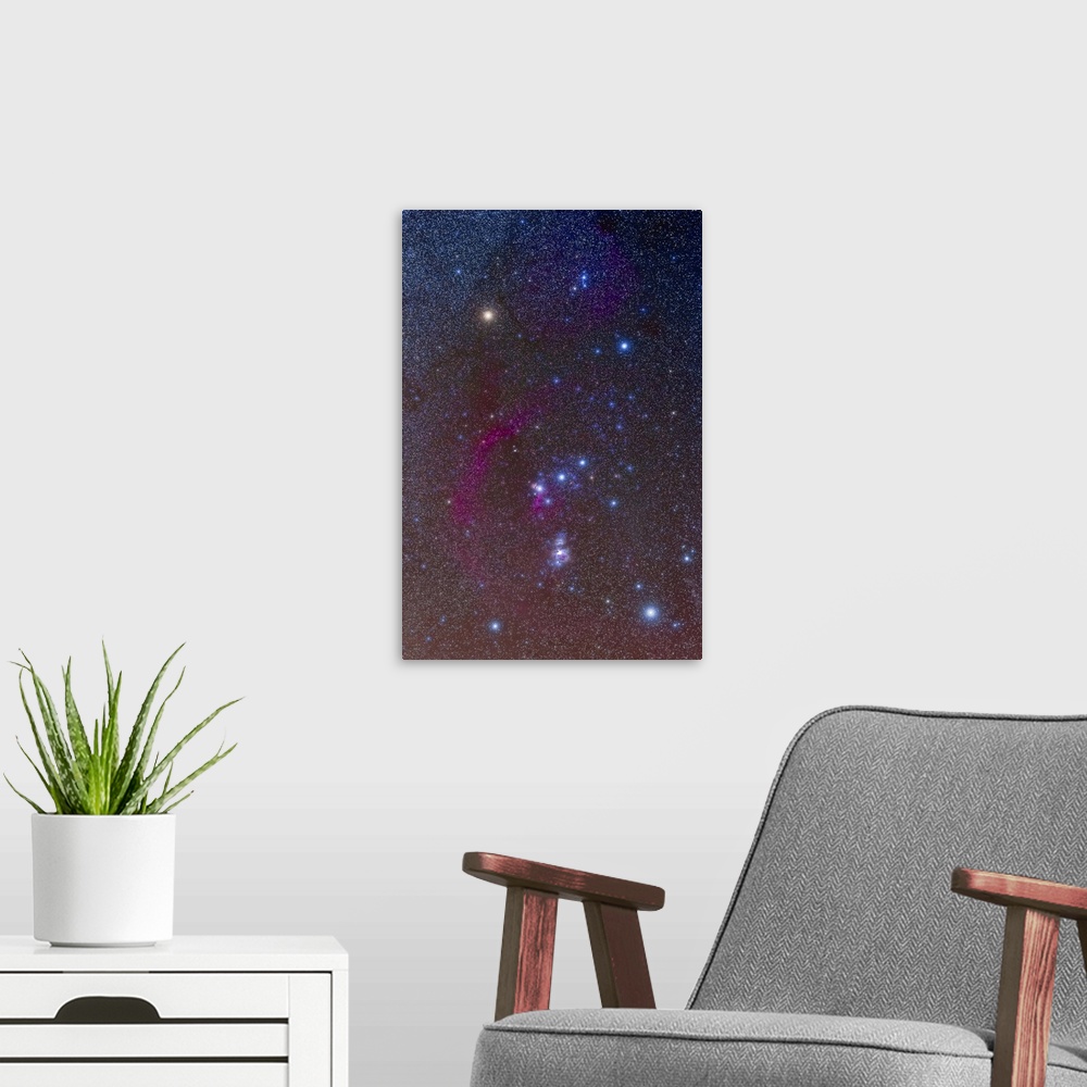A modern room featuring The Orion constellation.