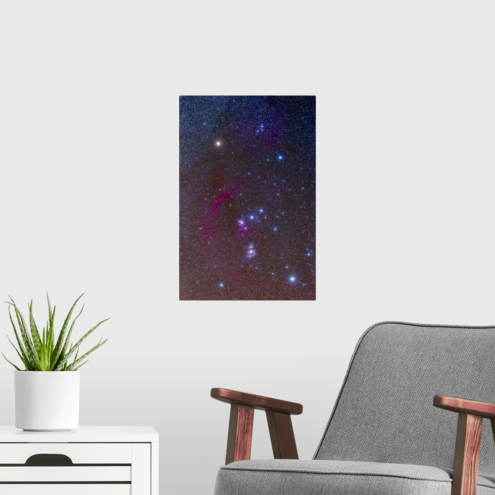 A modern room featuring The Orion constellation.