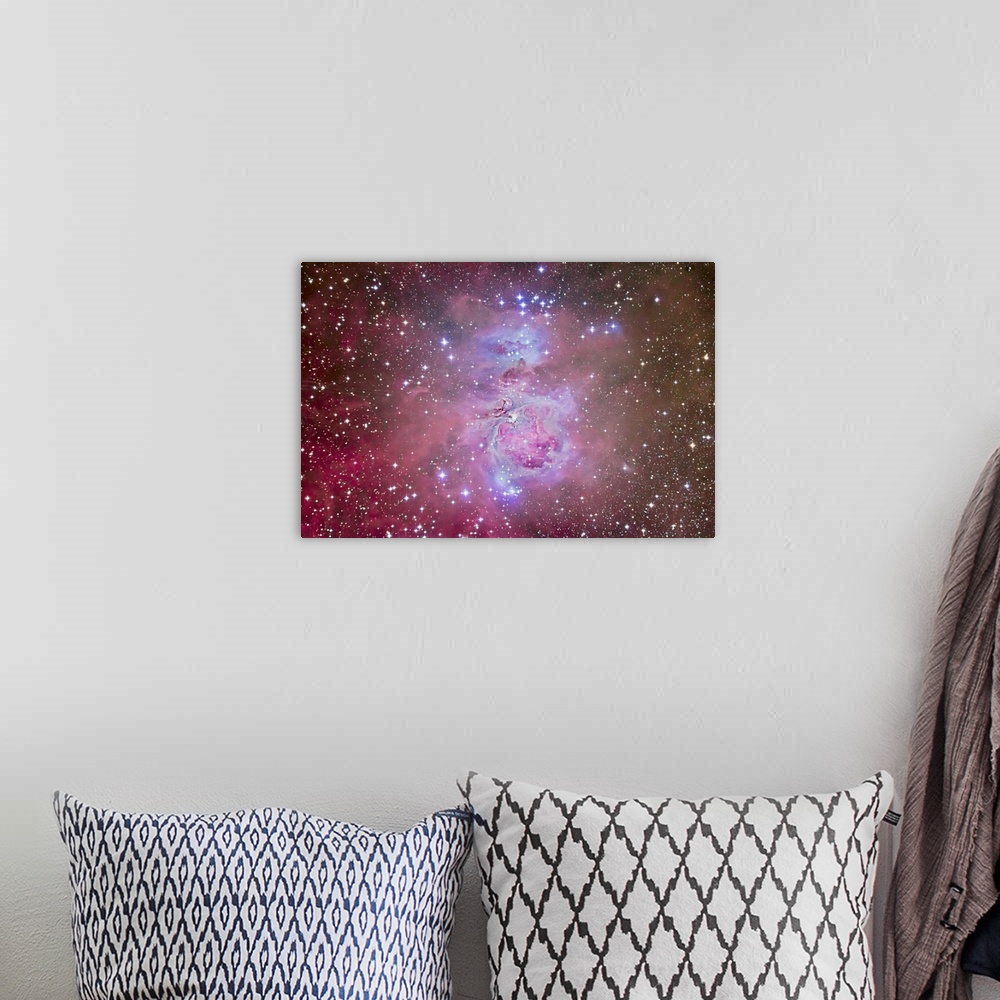 A bohemian room featuring The Orion Nebula, M42 and M43, with surrounding associated nebulae and star clusters, such as the...