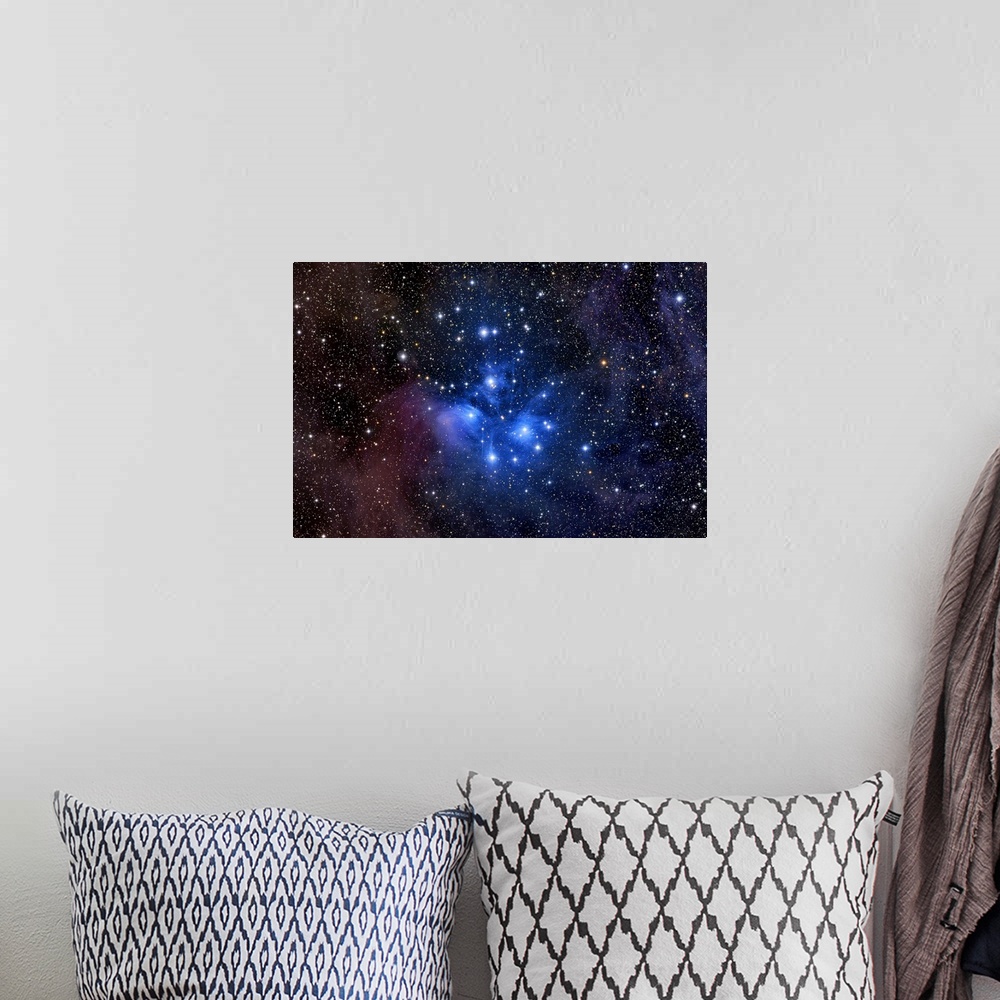 A bohemian room featuring Photograph of star filled night sky.