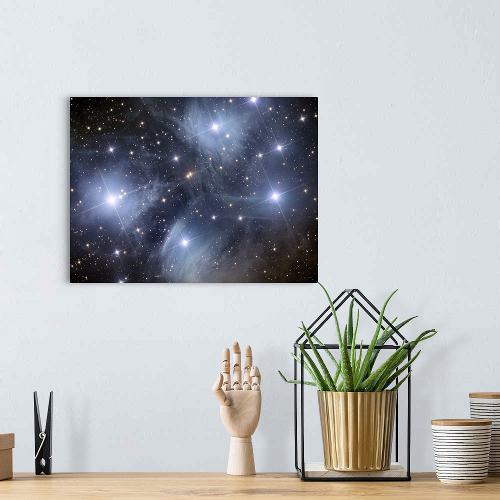A bohemian room featuring The Pleiades, an open cluster of stars in the constellation Taurus.