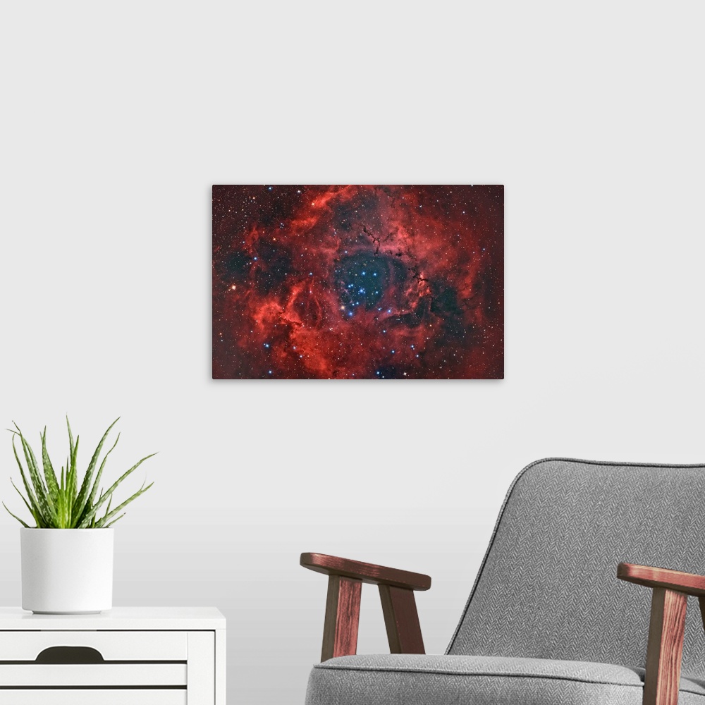 A modern room featuring The Rosette Nebula
