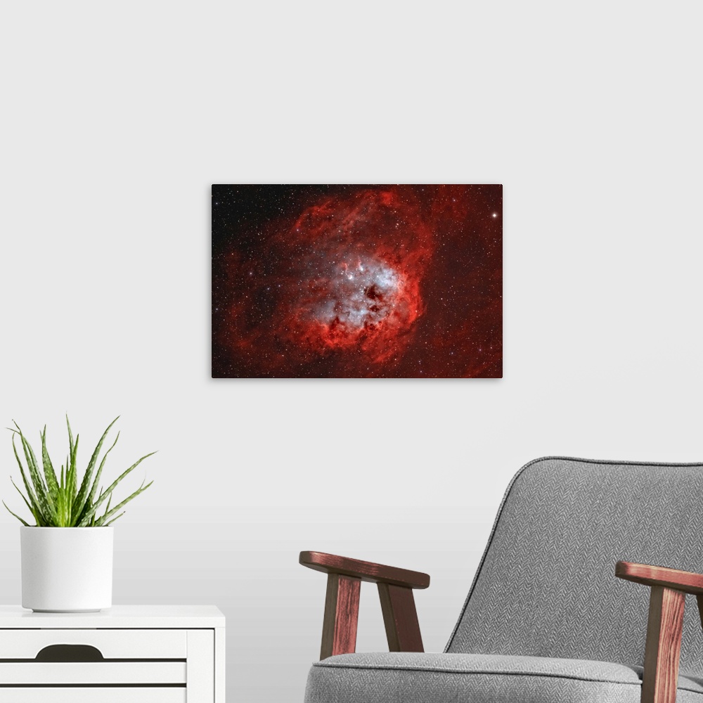 A modern room featuring IC 410, The Tadpole Nebula in Auriga.