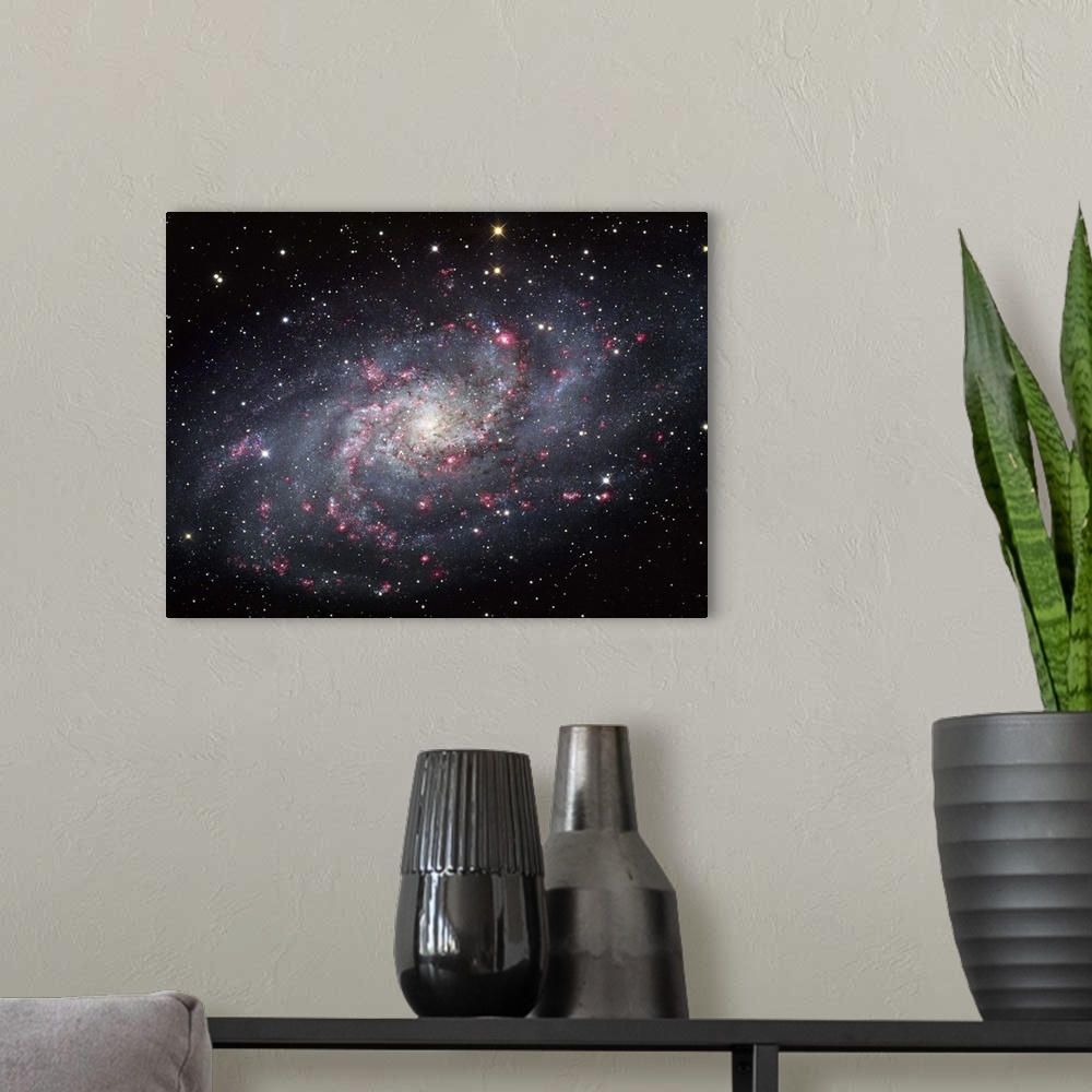 A modern room featuring The Triangulum Galaxy, also known as Messier 33 or NGC 598, is a spiral galaxy about 3.14 million...