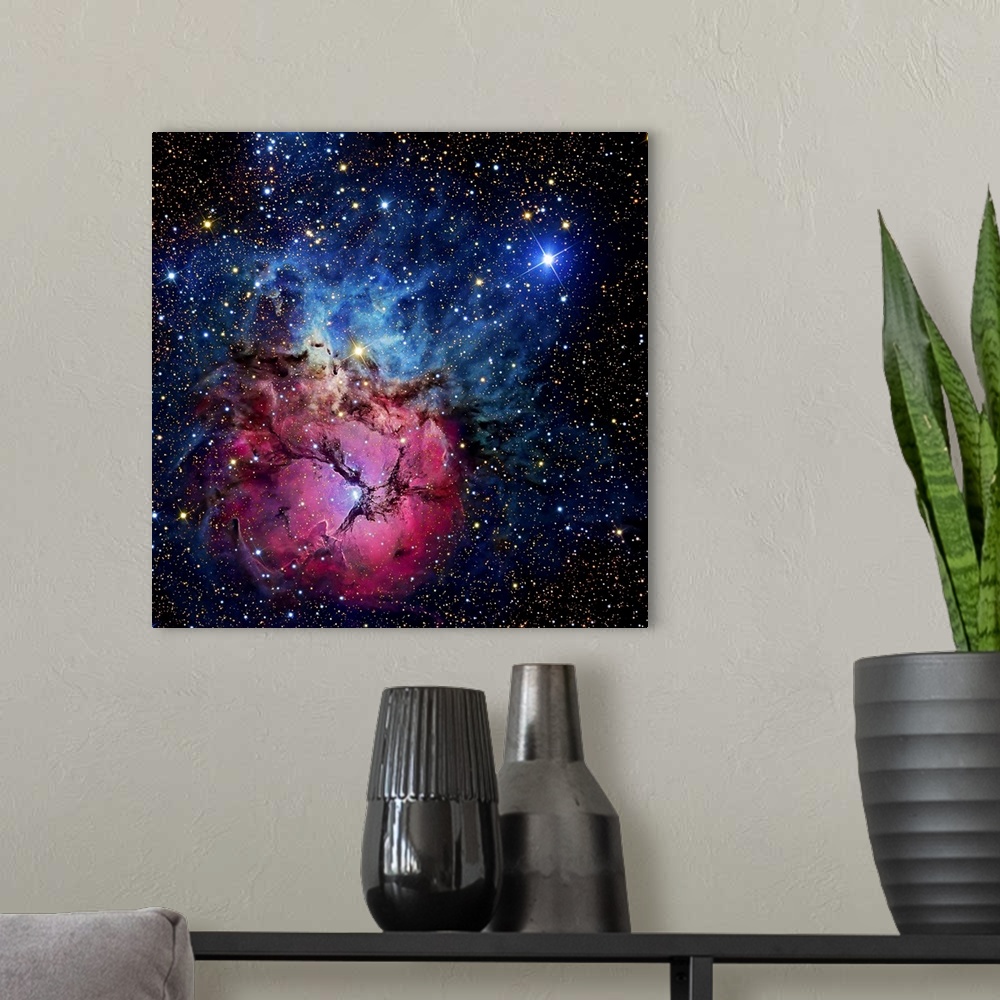 A modern room featuring The Trifid Nebula