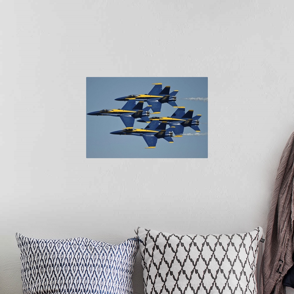A bohemian room featuring Quonset, Rhode Island, May 17, 2014 - The U.S. Navy flight demonstration squadron, the Blue Angel...