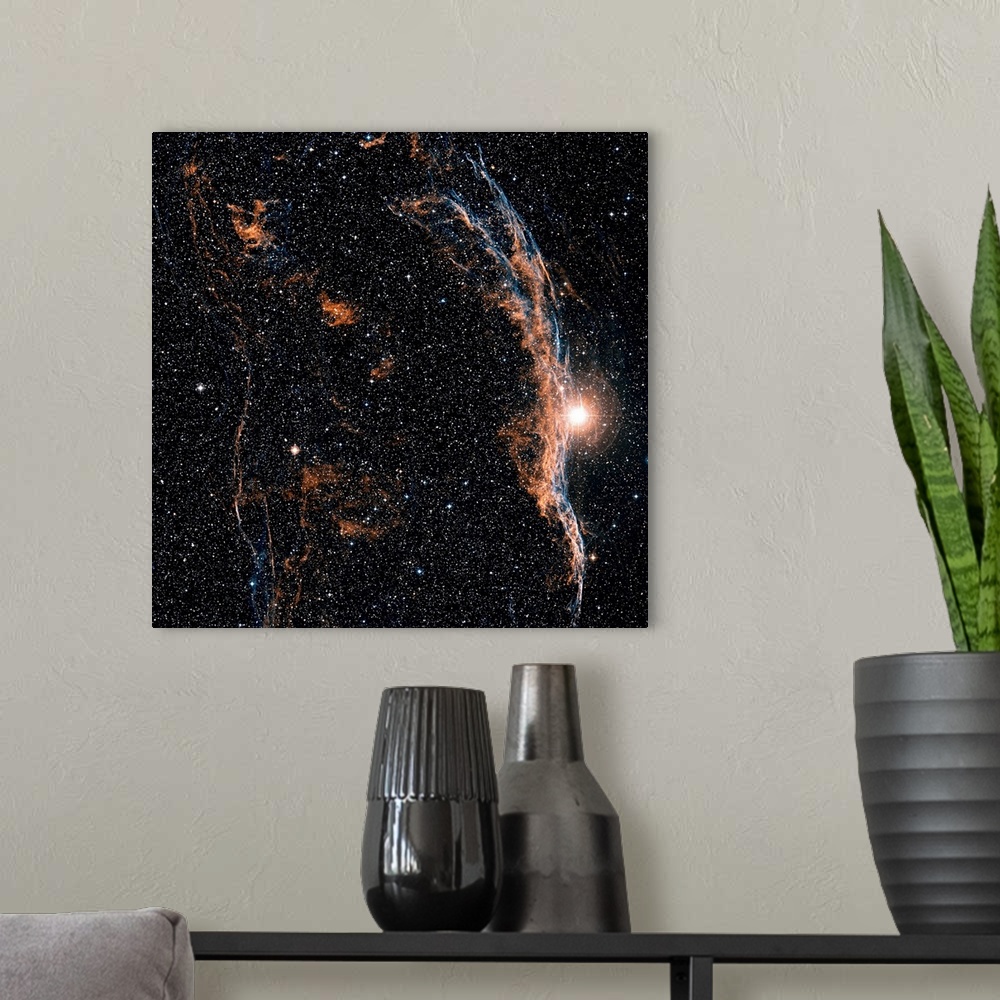 A modern room featuring The Witchs Broom Nebula NGC 6960 and part of the Veil Nebula