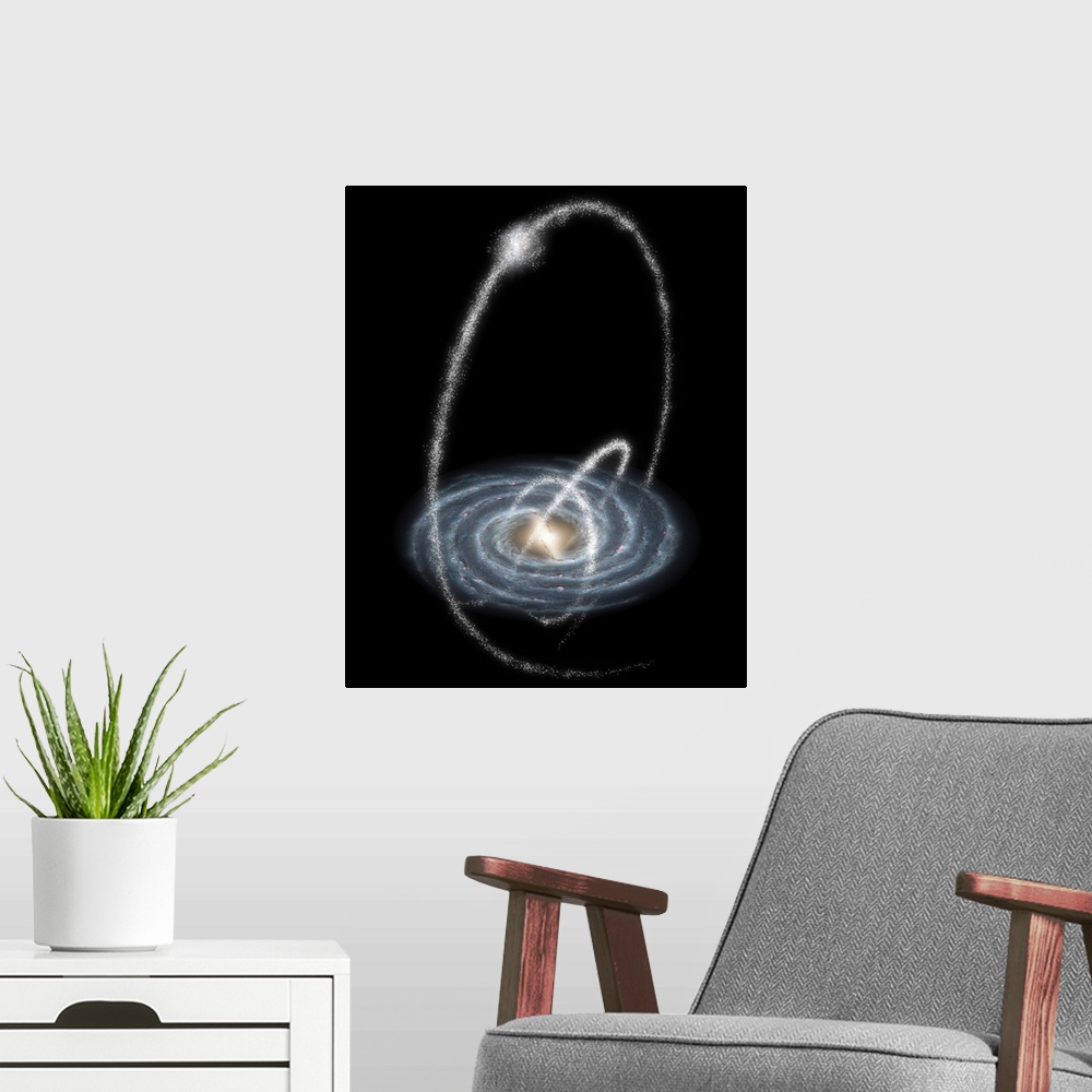 A modern room featuring Three newlydiscovered streams arcing high over the Milky Way Galaxy
