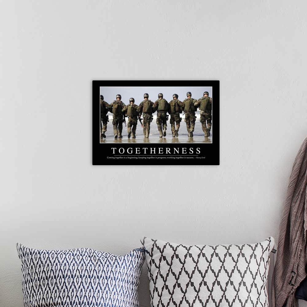 A bohemian room featuring Togetherness: Inspirational Quote and Motivational Poster