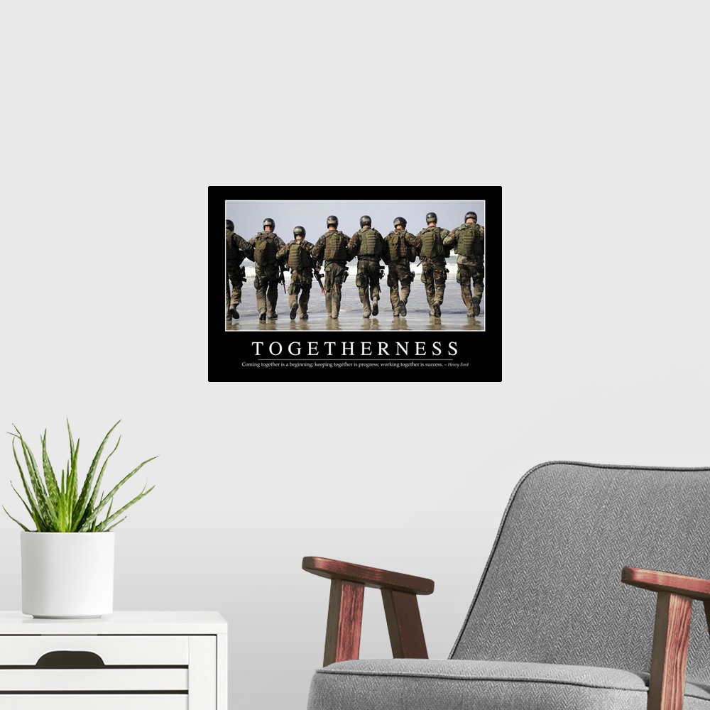 A modern room featuring Togetherness: Inspirational Quote and Motivational Poster
