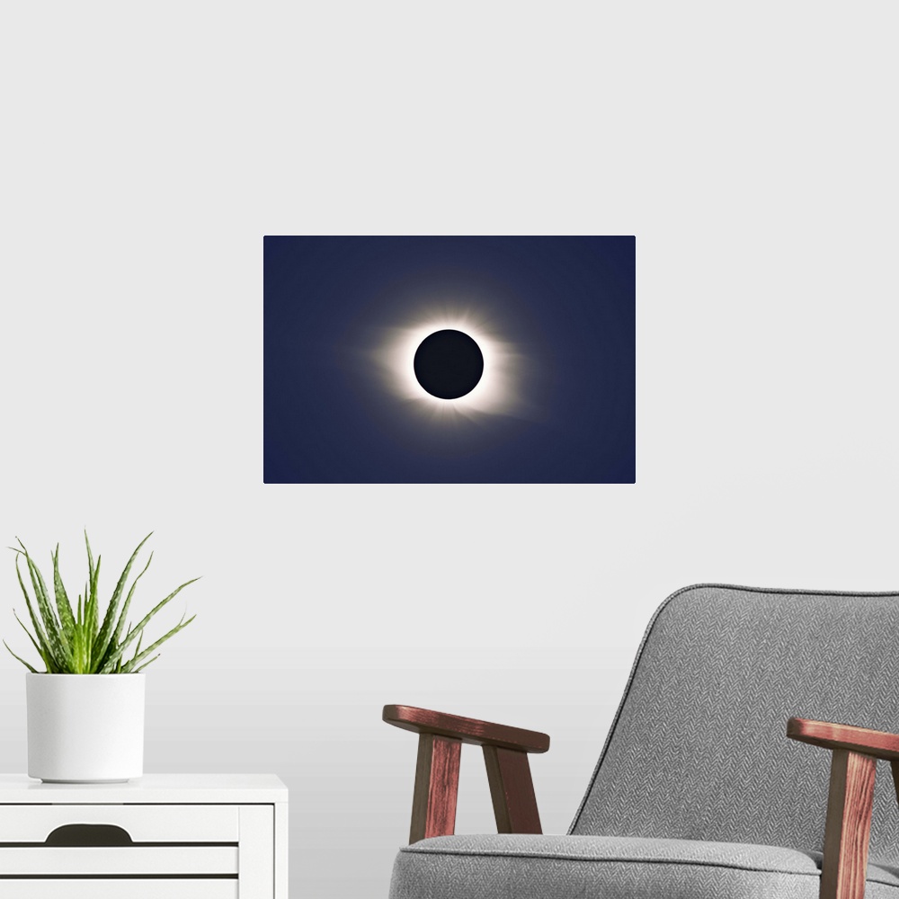 A modern room featuring February 26, 1998 - Total eclipse of Sun taken from Curacao, Caribbean..