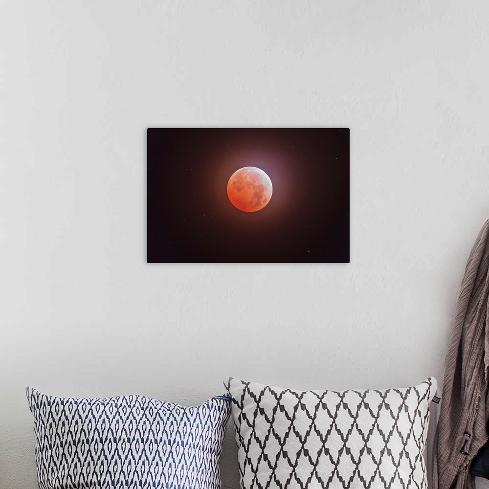 A bohemian room featuring October 8, 2014 - The total eclipse of the moon, the Hunter...s Moon, as photographed from Writin...