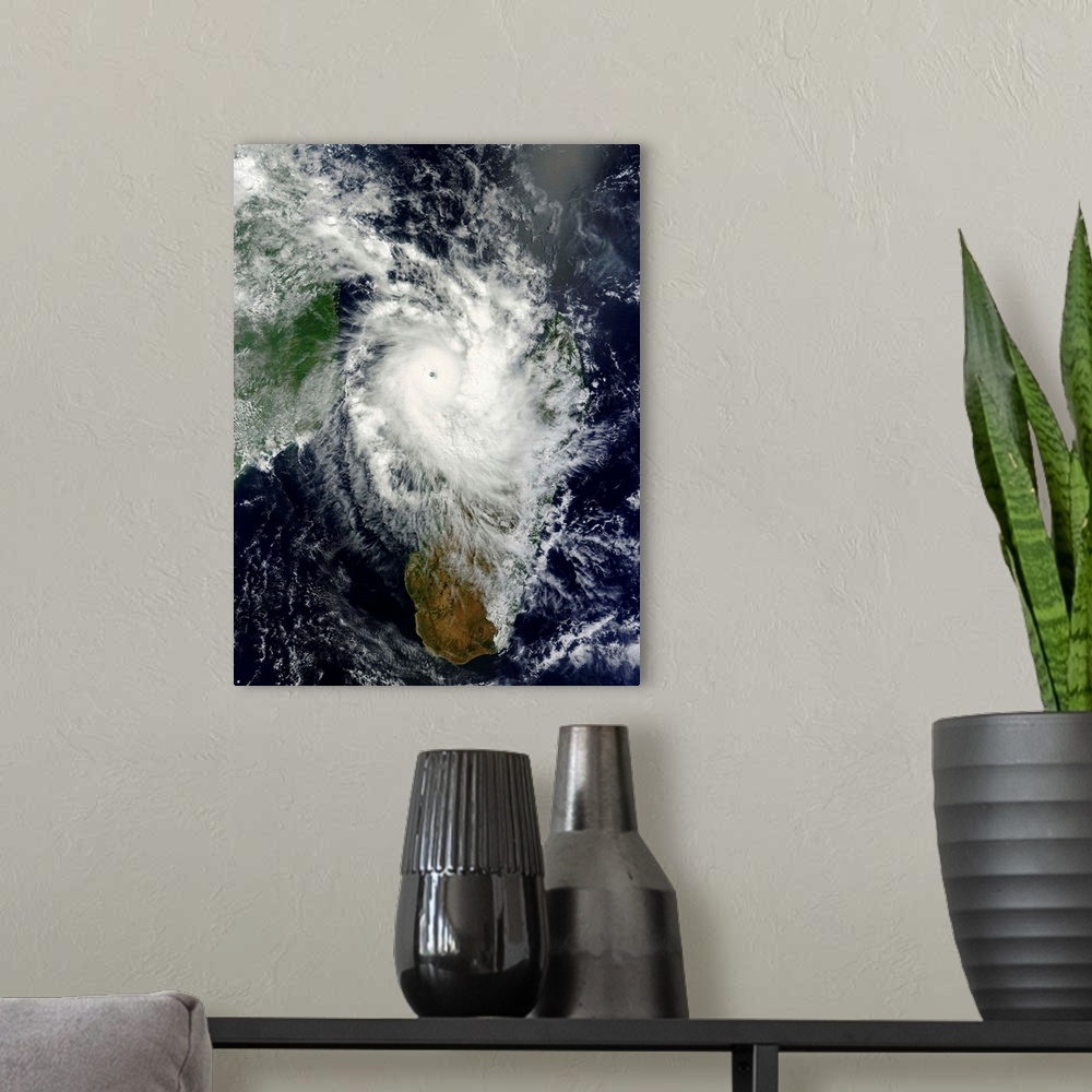 A modern room featuring March 30, 2014 - Tropical cyclone Hellen spins offshore Madagascar.